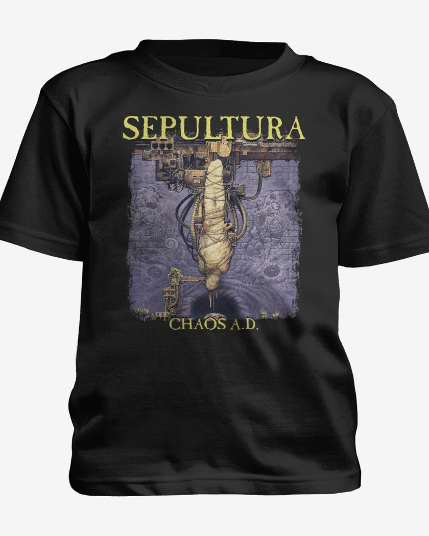 Polera de niño Negro de Sepultura Chaos AD
