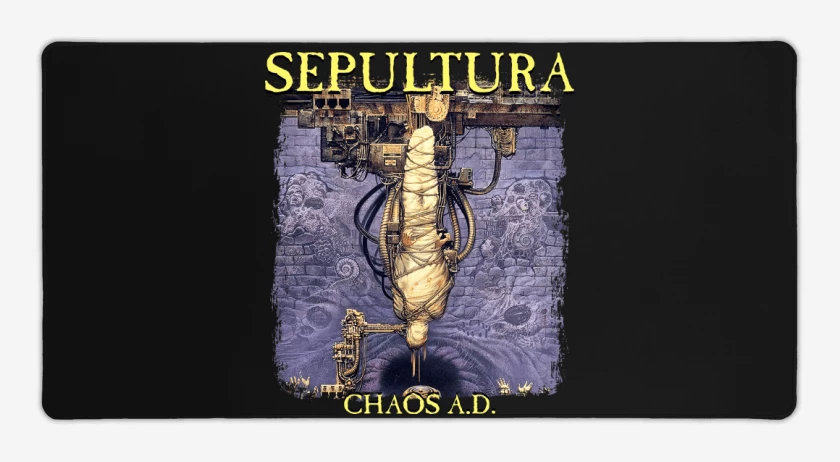 Mouse pad Gamer Negro de Sepultura Chaos AD