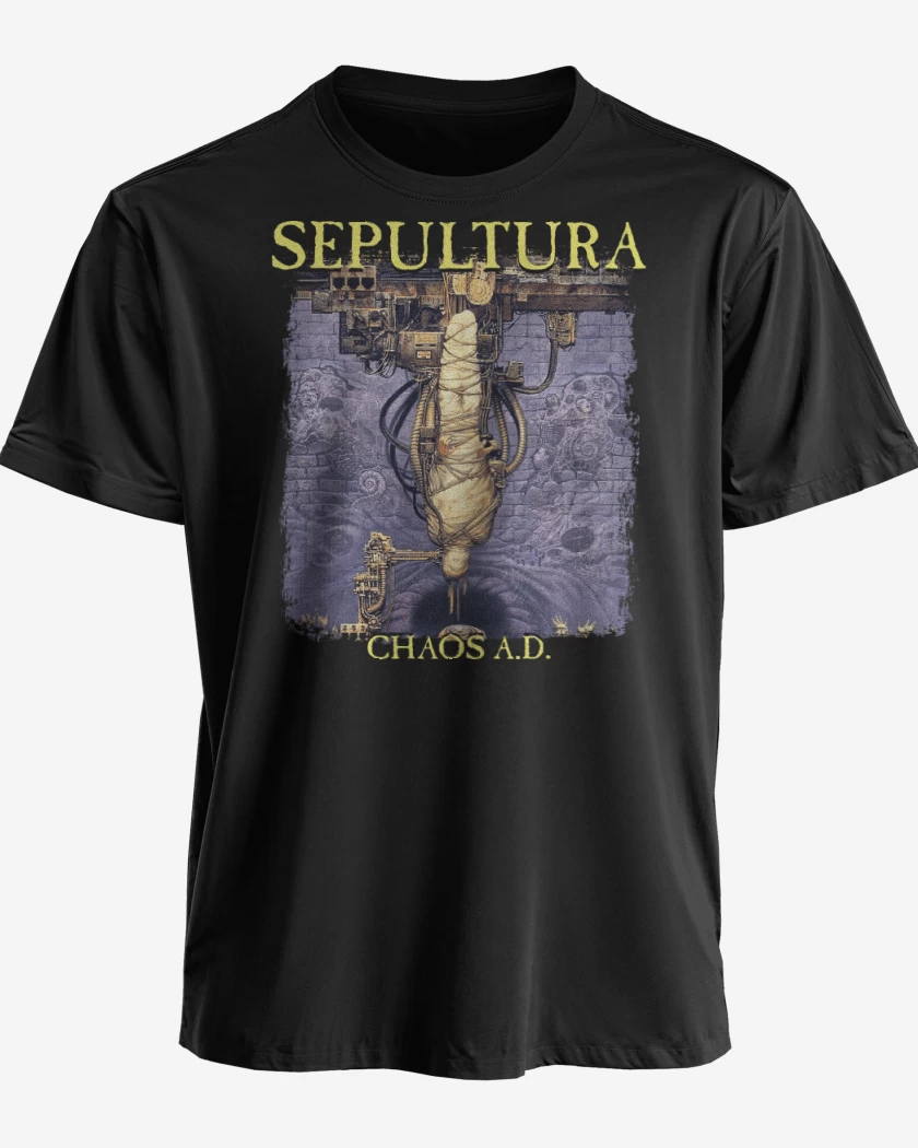 Polera premium Negro de Sepultura Chaos AD