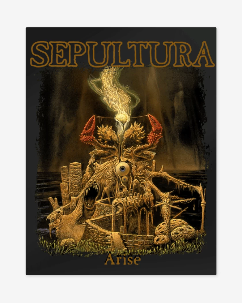 Print metalico Negro de Sepultura Arise
