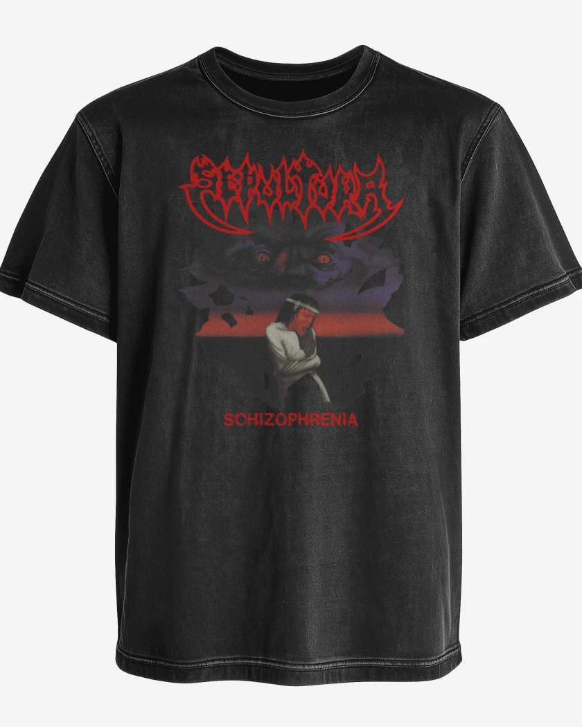 Polera desgastada Negro de Sepultura Schizophrenia
