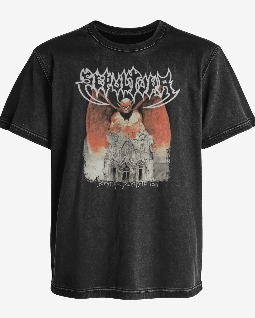 Polera desgastada Sepultura Bestial Devastation