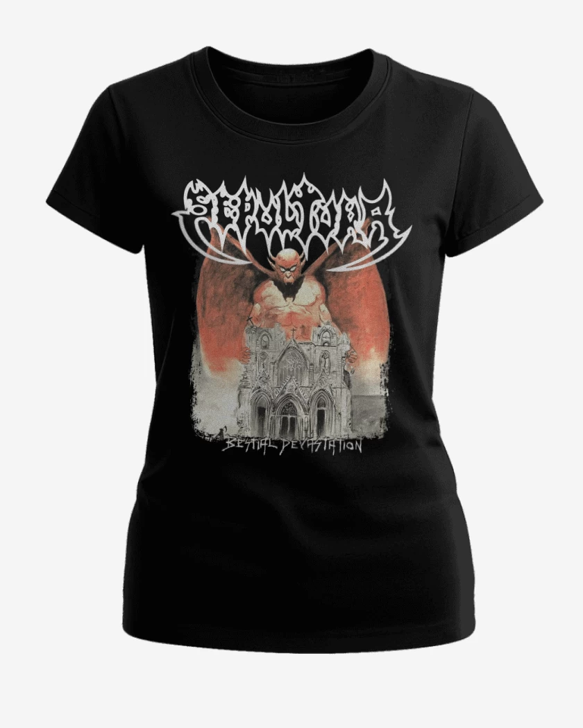 Polera de Mujer Negro de Sepultura Bestial Devastation