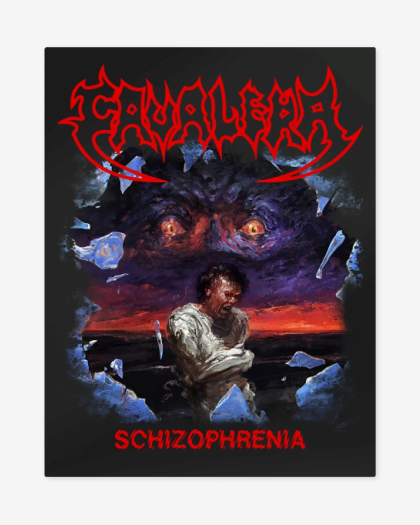 Print metalico Negro de Cavalera Schizophrenia