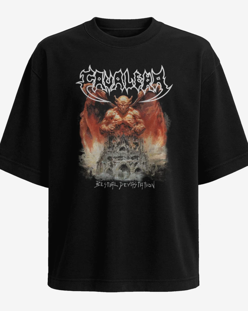 Polera Oversize Cavalera Bestial Devastation