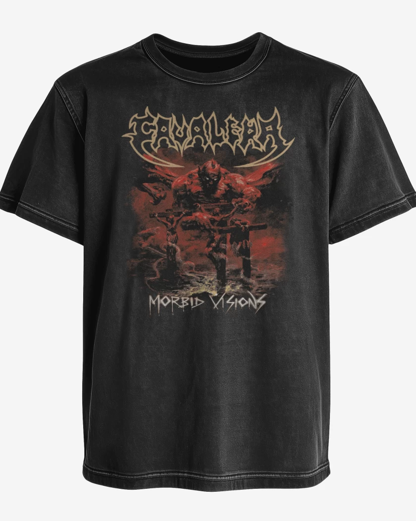 Polera desgastada Negro de Cavalera Morbid Visions