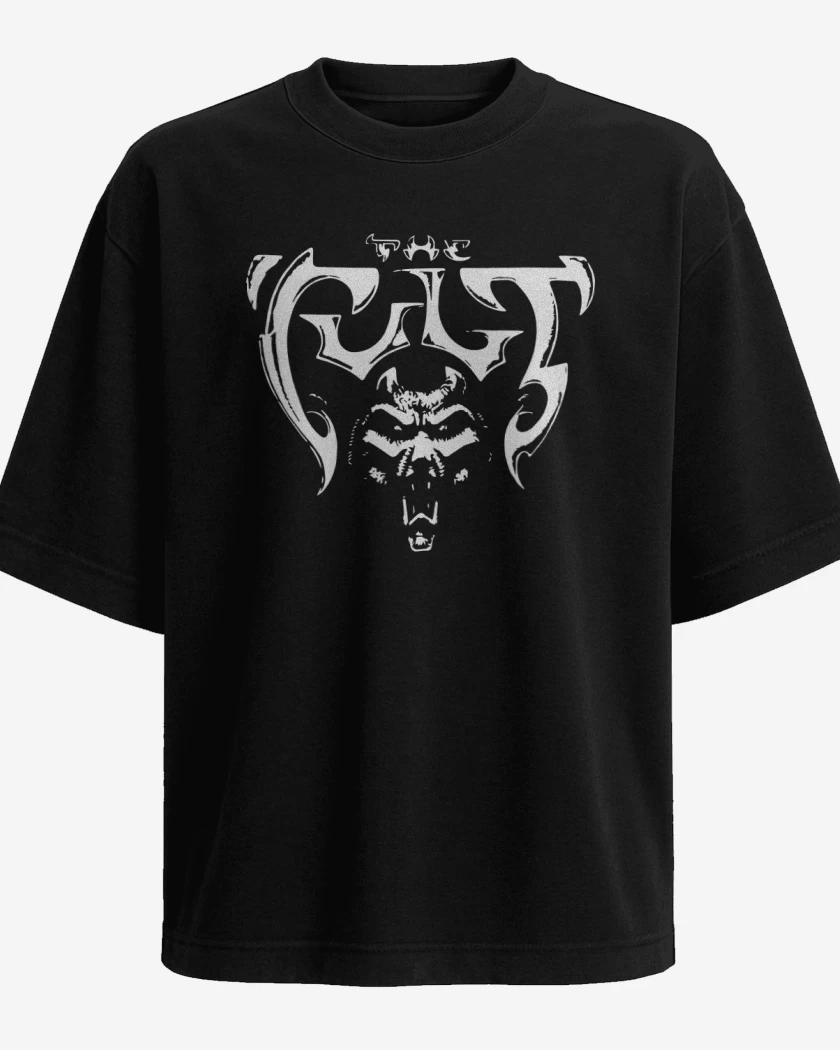 Polera Oversize Negro de The Cult Logo