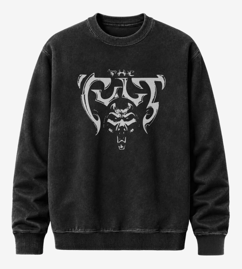 Poleron Polo Acid Wash Negro de The Cult Logo