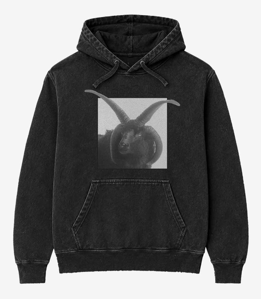 Poleron Canguro Acid Wash Negro de The Cult