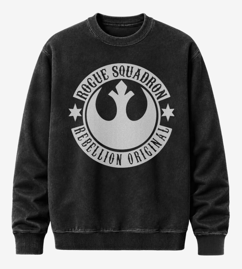 Poleron Polo Acid Wash Negro de Rogue squeadron