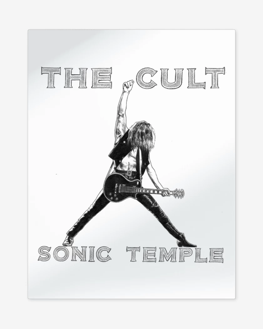 Print metalico Blanco de The Cult Templo Sonico