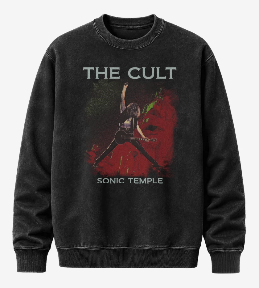 Poleron Polo Acid Wash Negro de The Cult Sonic Temple