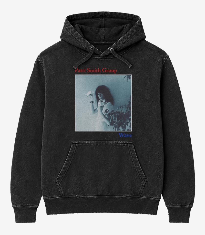 Poleron Canguro Acid Wash Negro de Patti Smith Group Wave