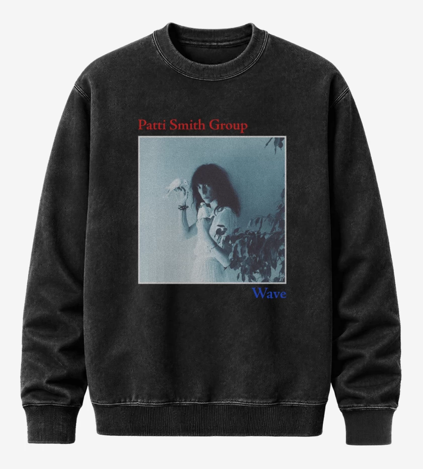 Poleron Polo Acid Wash Negro de Patti Smith Group Wave