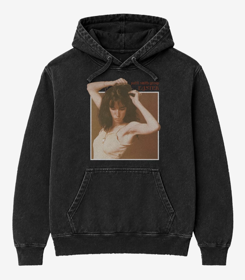 Poleron Canguro Acid Wash Negro de Patti Smith Group Easter
