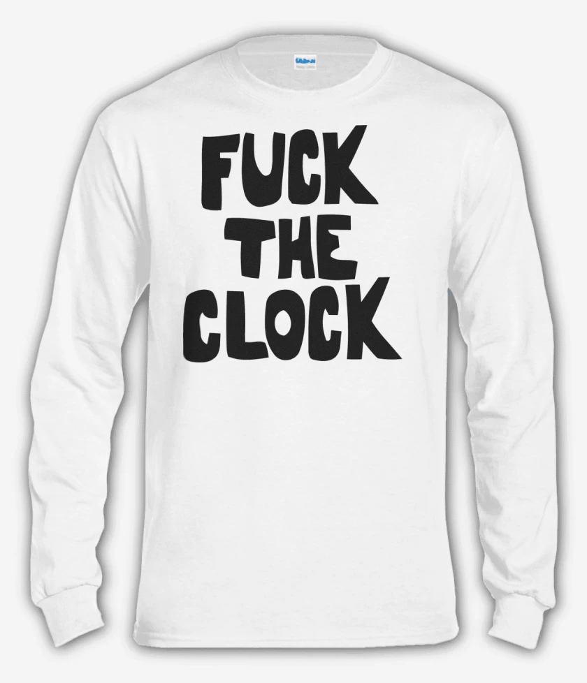 Polera manga larga Blanco de Patti Smith Fuck the Clock