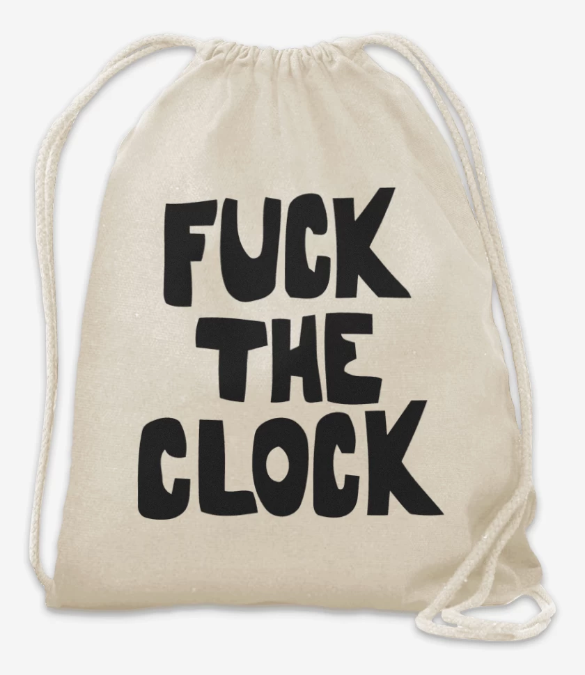 Mochila Blanco de Patti Smith Fuck the Clock