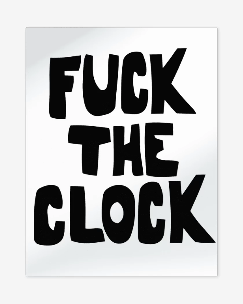 Print metalico Blanco de Patti Smith Fuck the Clock