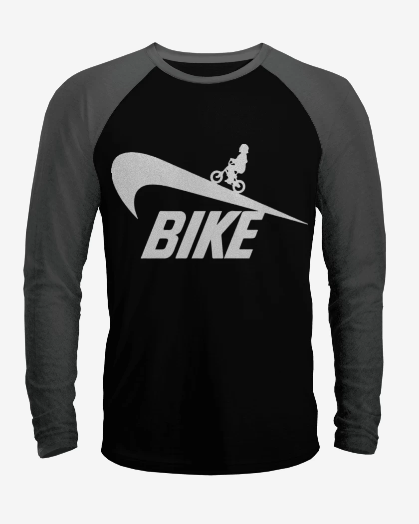 Polera Raglan Negro / Negro Heather de Bike 
