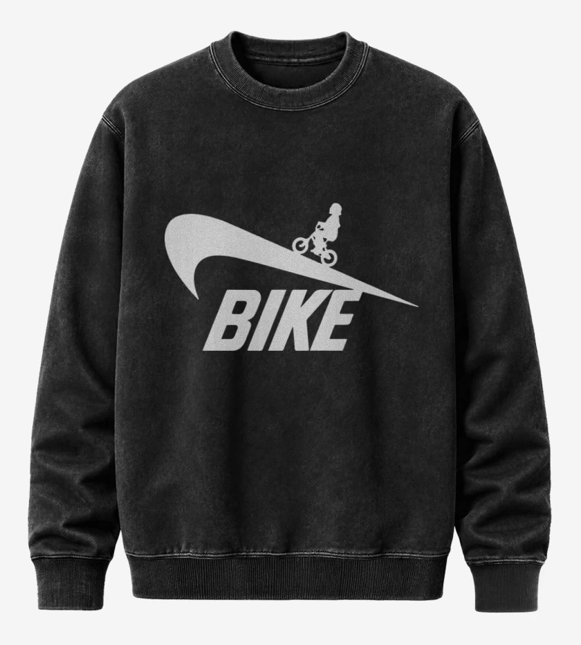 Poleron Polo Acid Wash Negro de Bike 