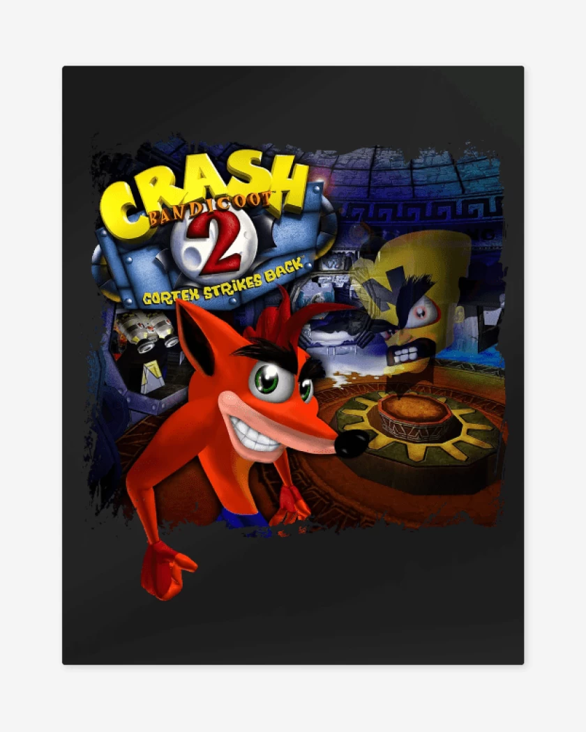 Print metalico Negro de Crash Bandicoot 2 Cortex Strikes Back