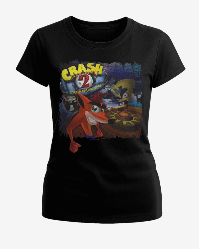 Polera de Mujer Negro de Crash Bandicoot 2 Cortex Strikes Back