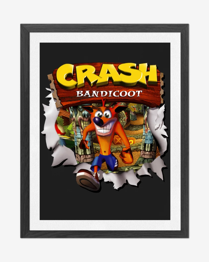 Cuadro decorativo Negro de Crash Bandicoot PSX