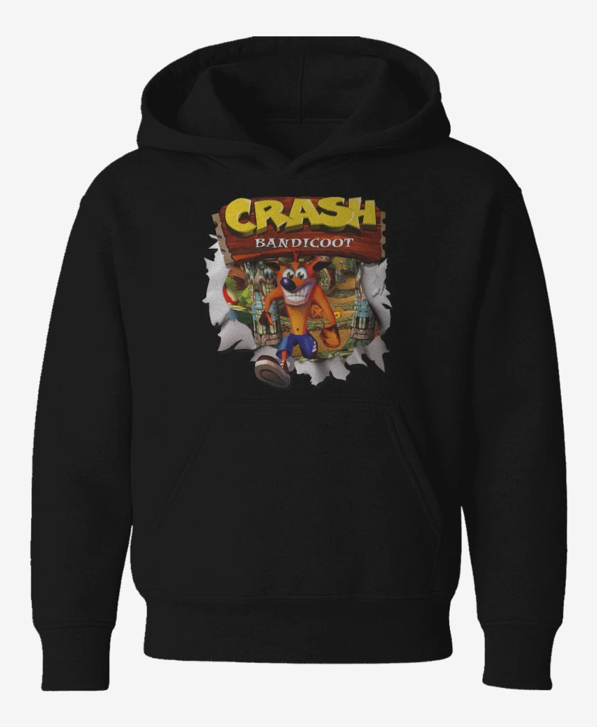 Poleron de niño Negro de Crash Bandicoot PSX