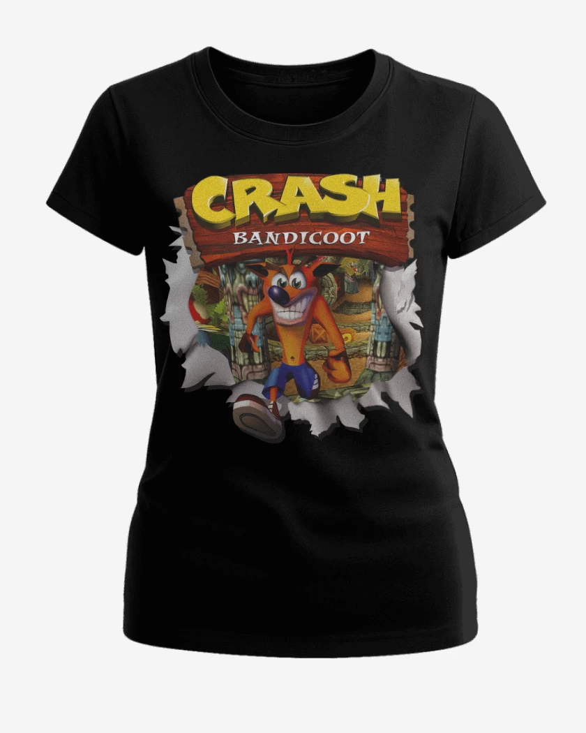Polera de Mujer Negro de Crash Bandicoot PSX