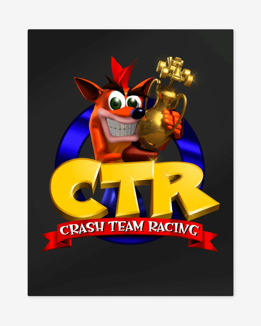 Print metalico Negro de Crash Bandicoot CTR