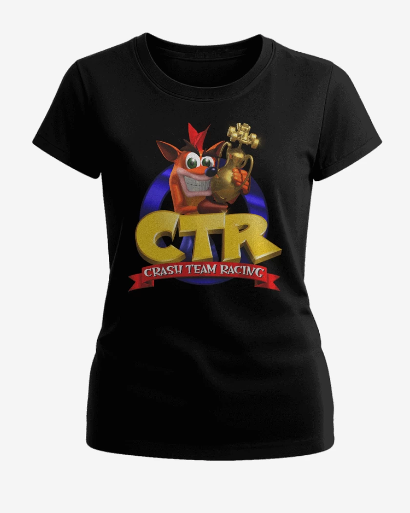 Polera de Mujer Negro de Crash Bandicoot CTR
