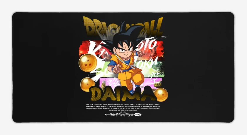 Mouse pad Gamer Negro de Kakaroto Daima