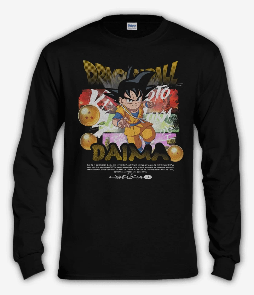 Polera manga larga Negro de Kakaroto Daima