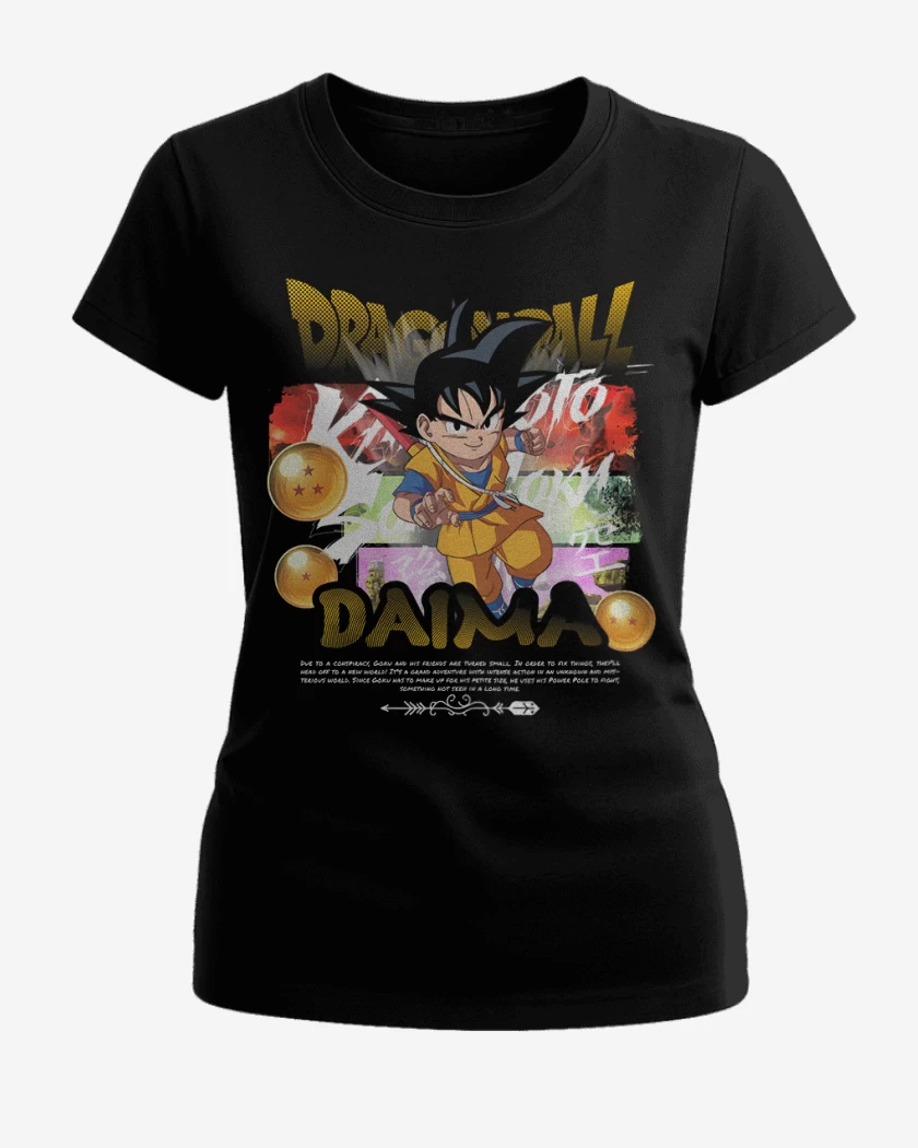 Polera de Mujer Negro de Kakaroto Daima