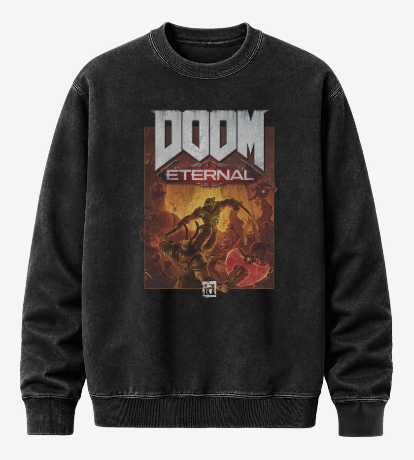 Poleron Polo Acid Wash Negro de Doom Eternal 2020