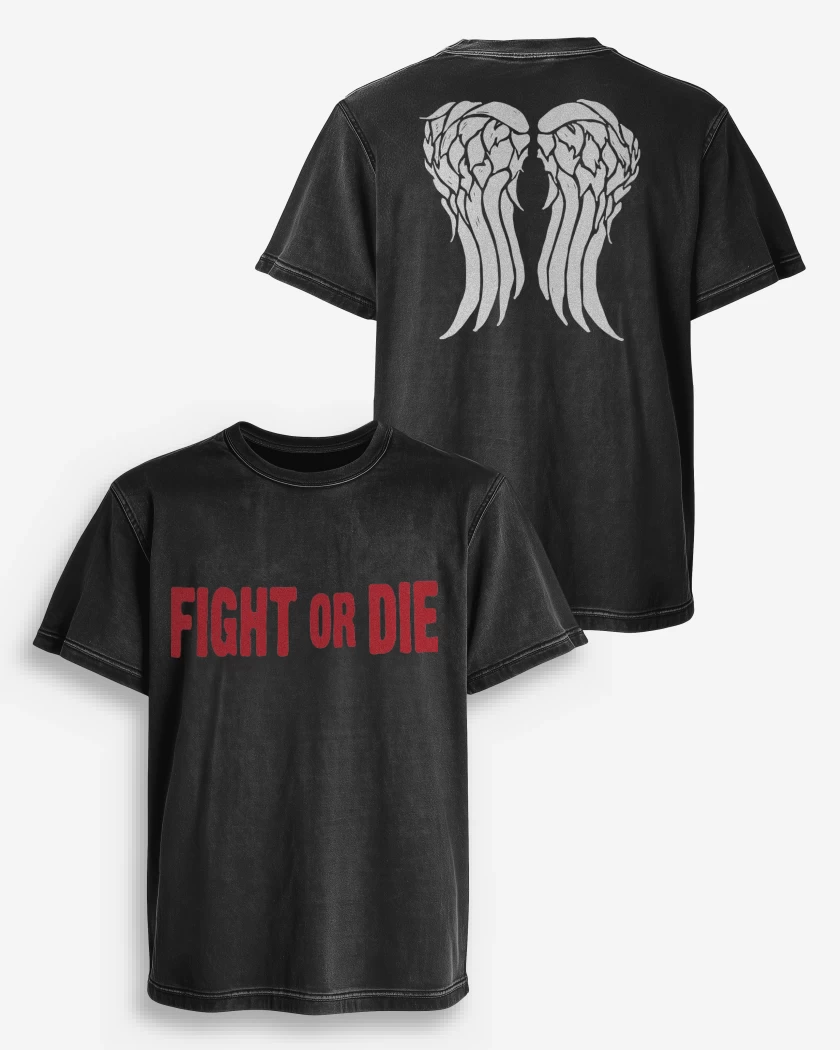 Polera desgastada Fight or die