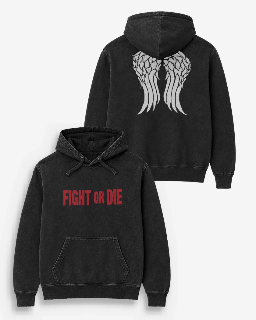 Poleron Canguro Acid Wash Fight or die