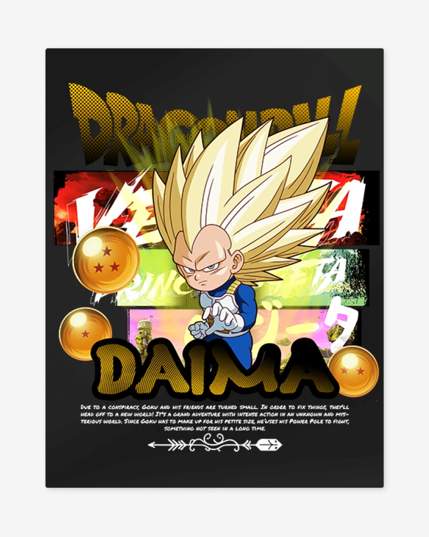 Print metalico Negro de Vegeta SS3