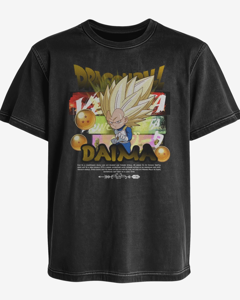 Polera desgastada Negro de Vegeta SS3