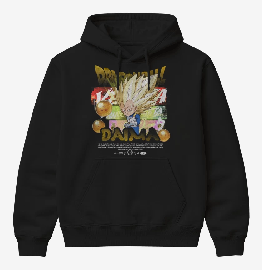 Poleron Canguro básico Negro de Vegeta SS3