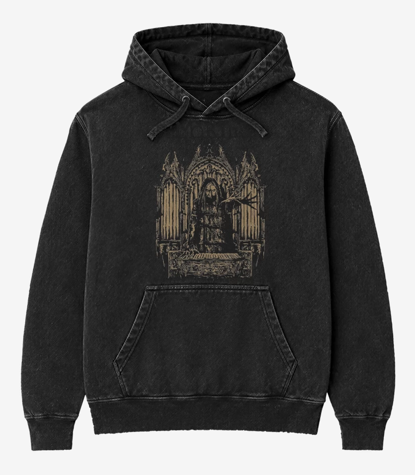 Poleron Canguro Acid Wash Negro de Mortiis Era