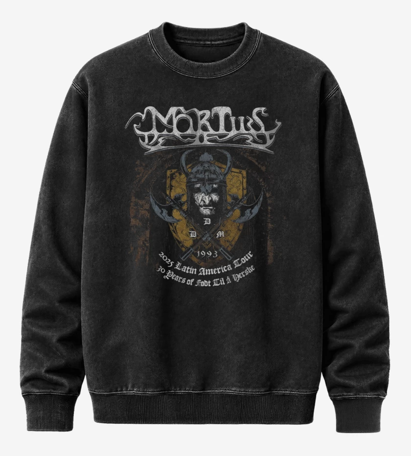 Poleron Polo Acid Wash Negro de Mortiis Latin America Tour