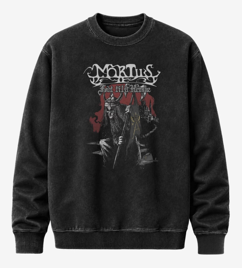 Poleron Polo Acid Wash Negro de Mortiis Fodt