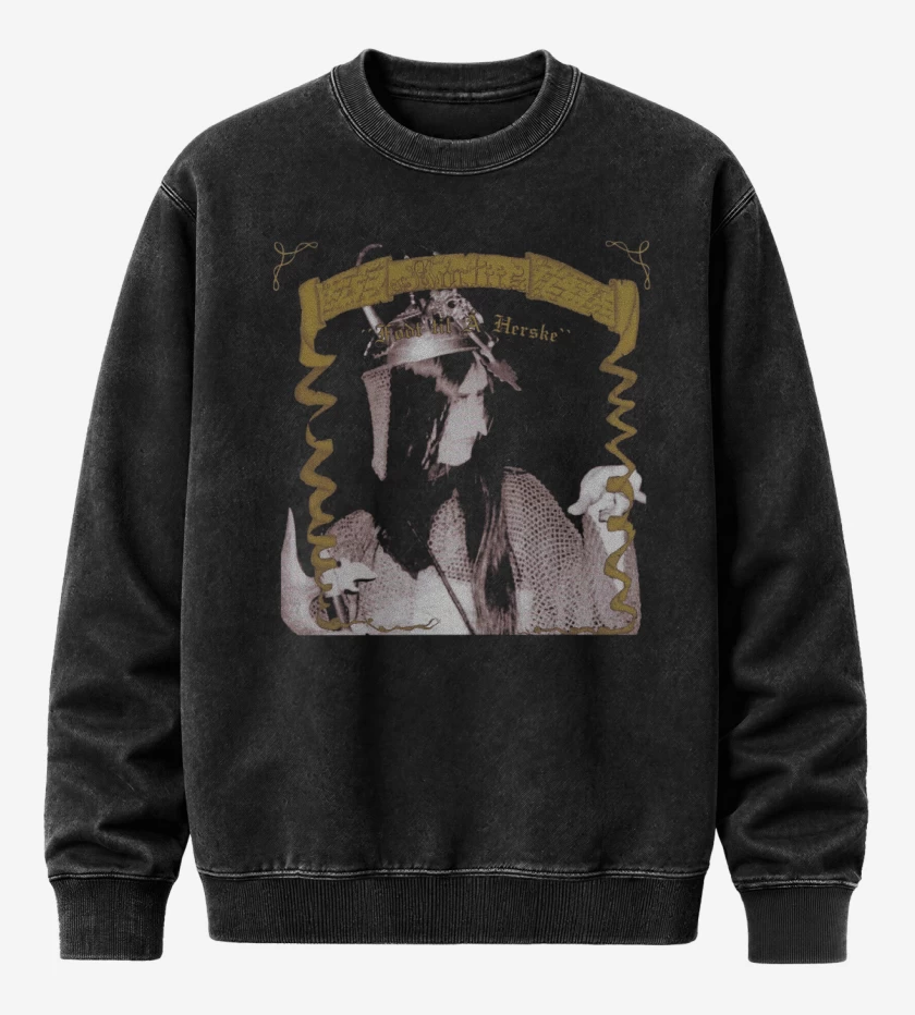 Poleron Polo Acid Wash Negro de Mortiis Fodt til