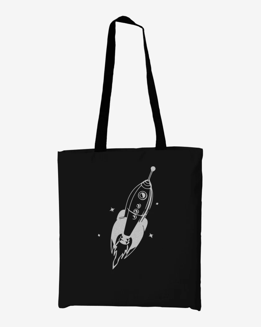 Totebag Negro de Cohete