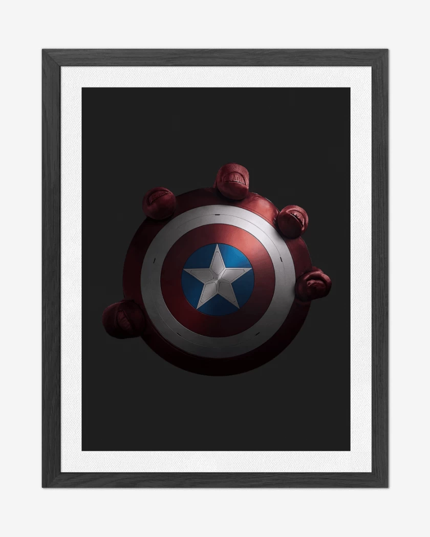 Cuadro decorativo Negro de Escudo Capitan America 
