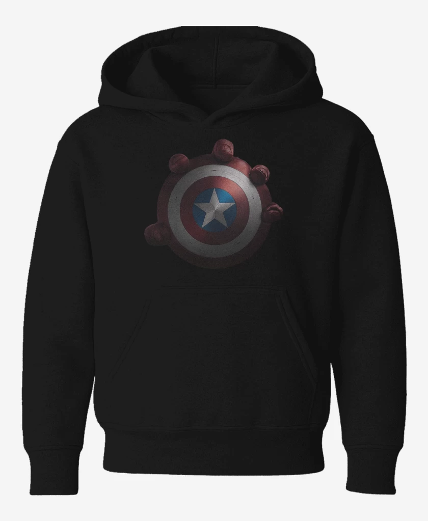 Poleron de niño Negro de Escudo Capitan America 