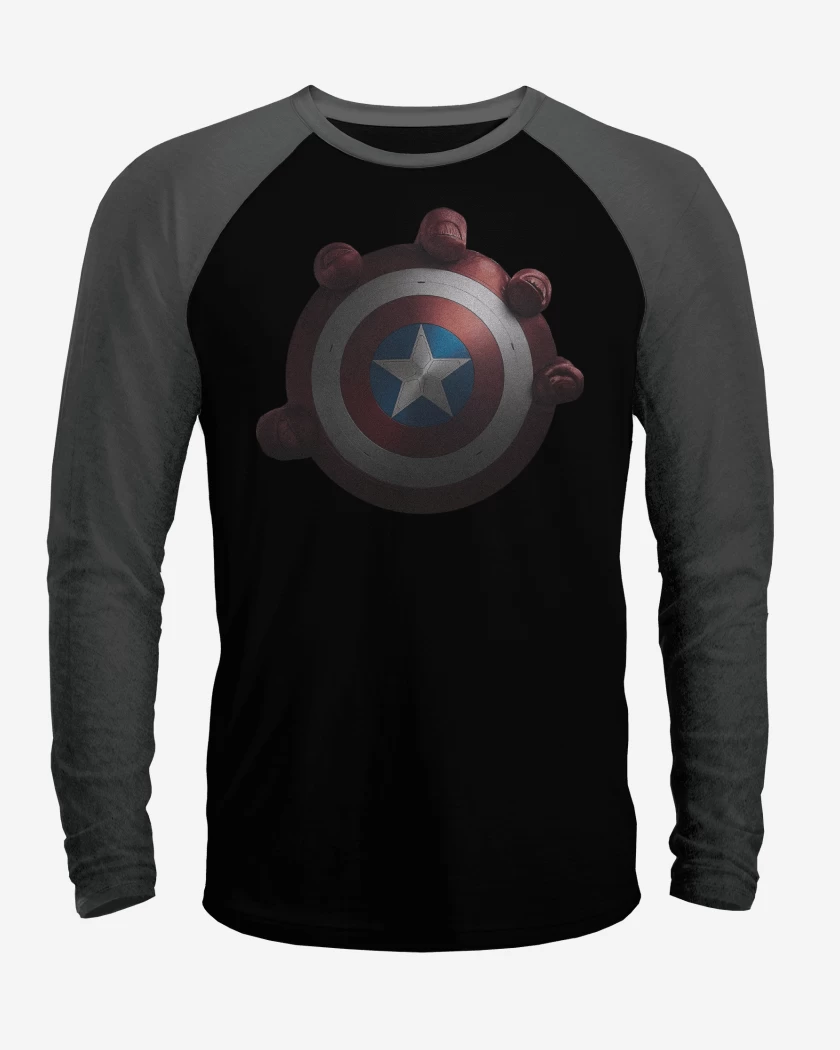 Polera Raglan Escudo Capitan America 