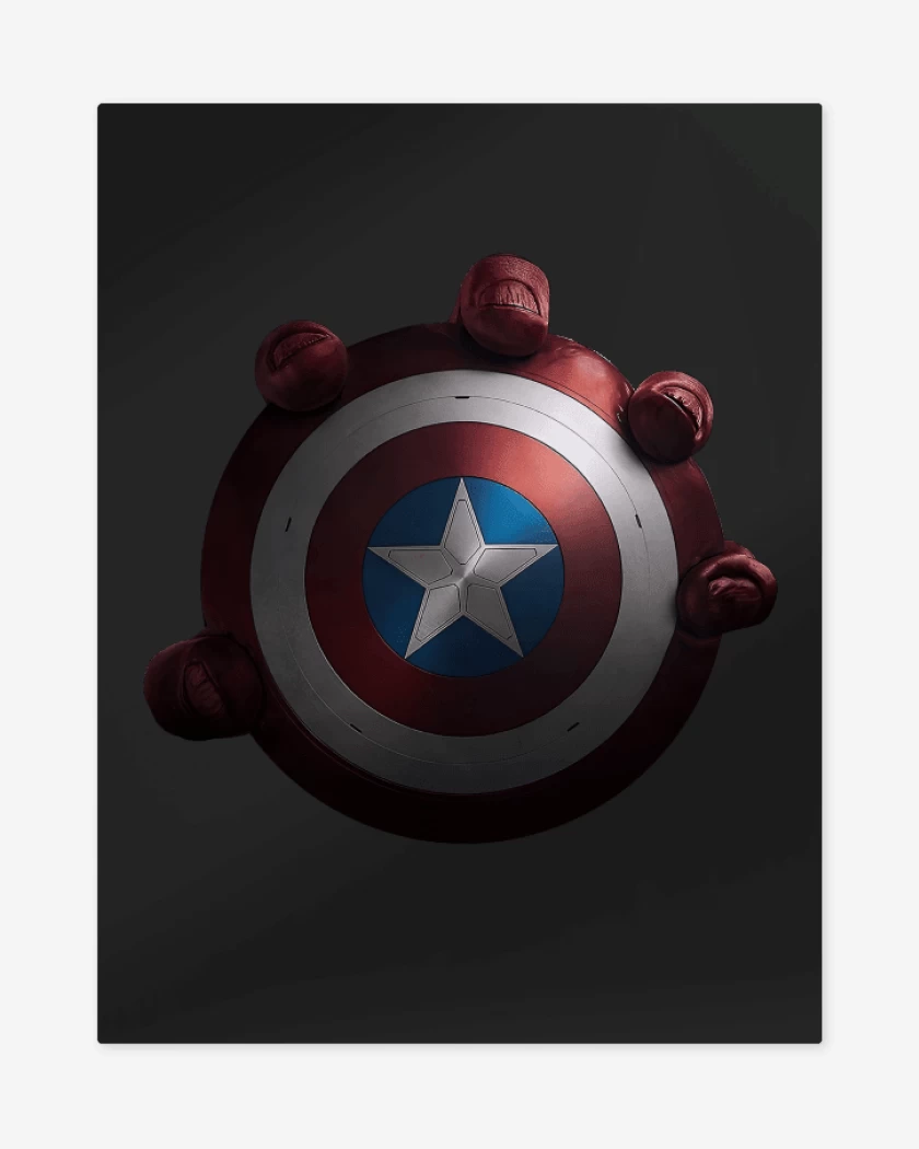 Print metalico Negro de Escudo Capitan America 