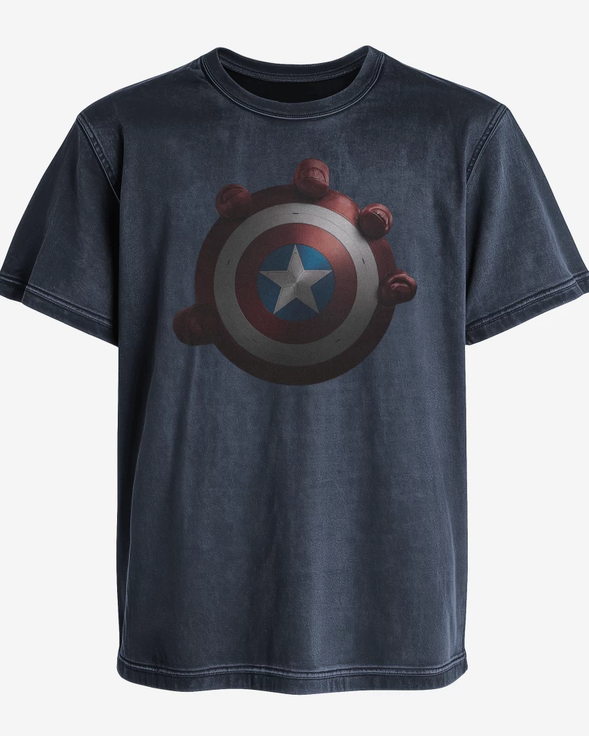 Polera desgastada Escudo Capitan America 